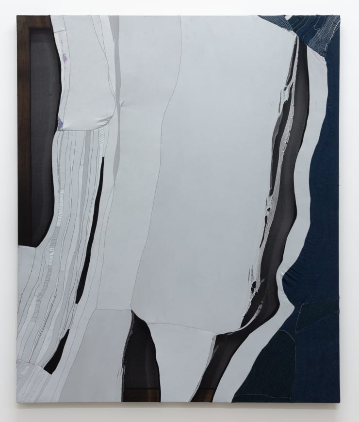 Hikalu Clarke Appeal for Information, 2022 Retroreflective polyester, aramid kevlar, vintage Japanese fabrics, salvaged fabrics 125 x 100 cm 49 1/4 x 39 1/4 in