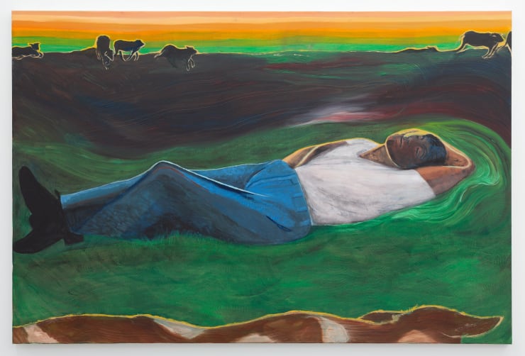 Henry Curchod Deglazing, 2021 oil and oil stick on canvas 112 x 168.5 cm 44 x 66 in