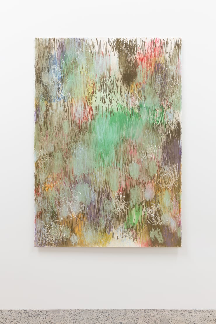 Sarah Smuts-Kennedy Joy Field – May 5th, Sun Studio, 2021 soft pastel on smooth cotton rag 640 gsm, brass 152.4 x 106.7 x 2.5 cm 60 x 42 x 1 in