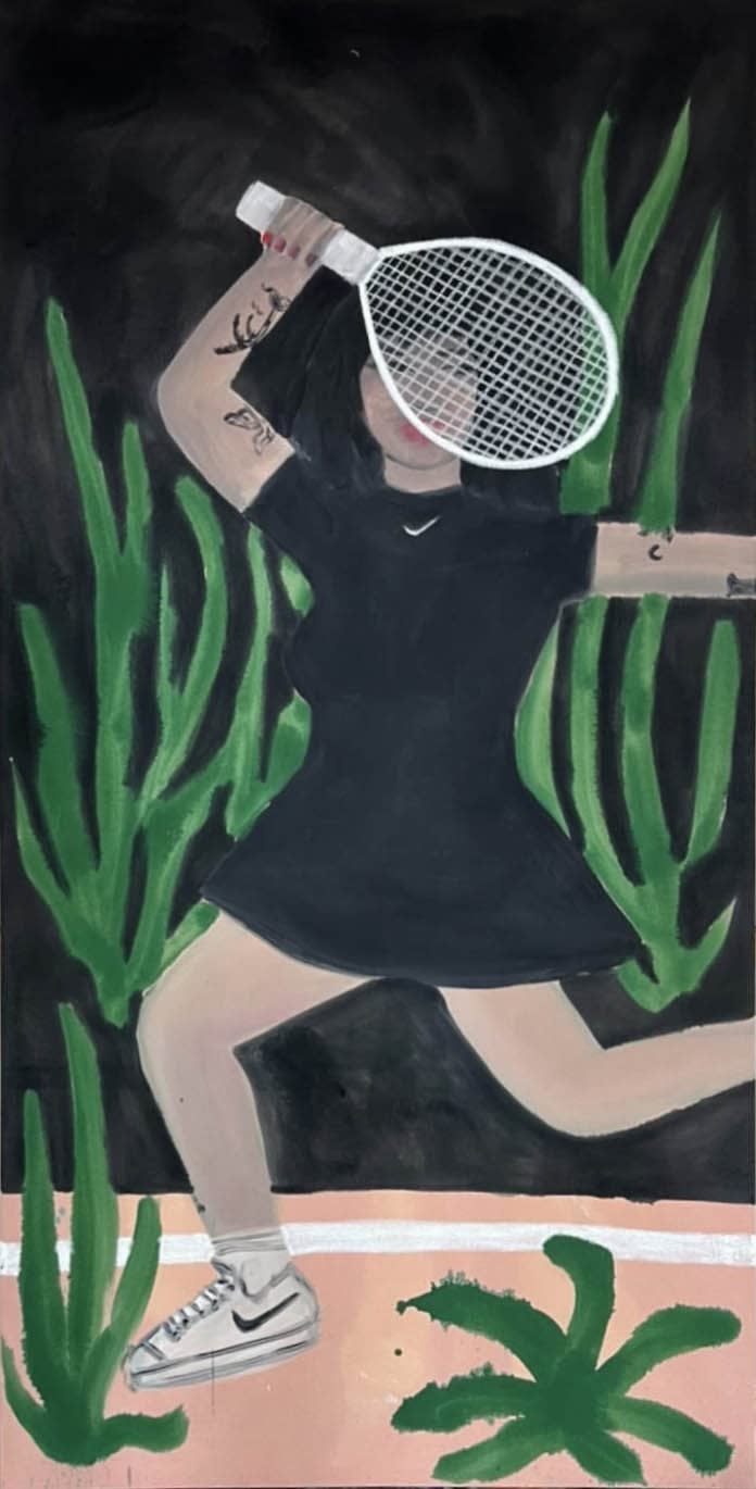 Laura Limbourg Tennis Player Laura, 2022 Acryl on canvas 200 x 100 cm