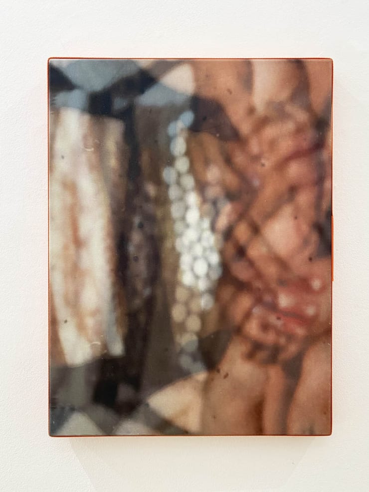 Luis Zimmermann Mio giocatore 2, 2024 Photoprint on acrylic fabric, felt, furniture fabric 80 x 60 cm