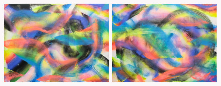 Wolf Ornauer untitled (25285, 25286), 2025 Acrylic on canvas 150 x 400 cm