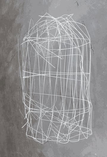 Clemens Wolf FENCE STRUCTURE , 2016 spraypaint on construction fence 120 x Ø 90cm