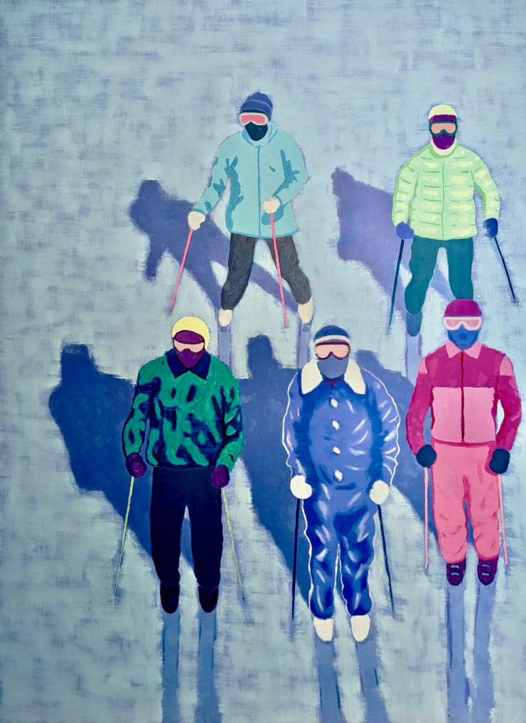Skiers in Line #1, 2023 Oil on linen 66 x 48 inches