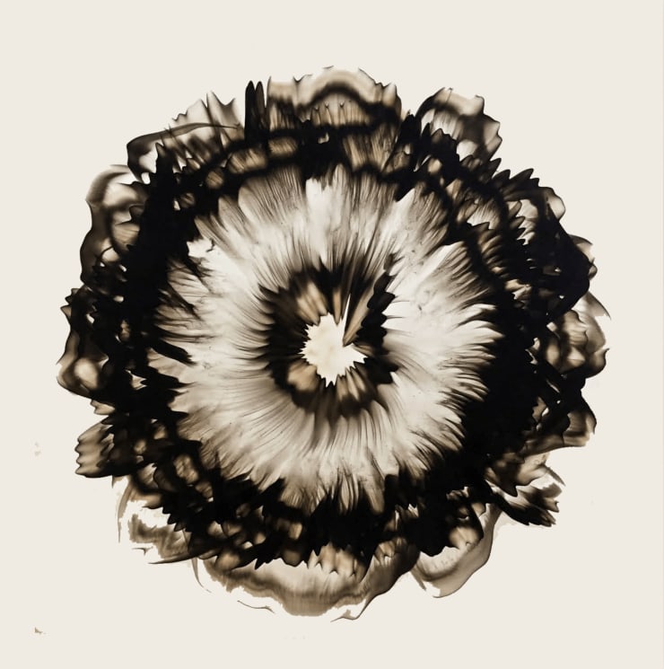 Reflection 1, 2017 Smoke on paper 54 1/2 x 54 1/2 inches Framed dimensions 60 x 60 inches