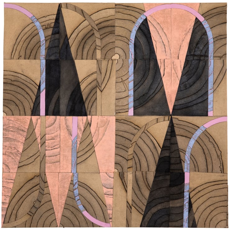 Long Alliance, 2023 Oil and burnt canvas on panel 32 x 32 inches
