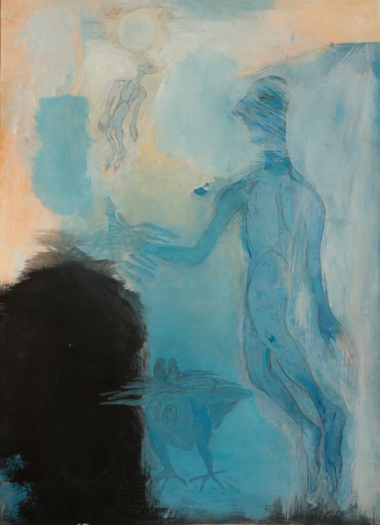 Dream, 2022-2023 Charcoal and casein on paper 41 1/4 x 30 1/4 inches Framed dimensions 48 x 36 1/2 inches