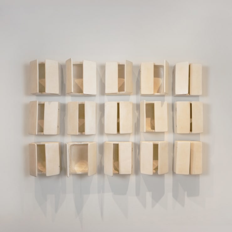 Retablos, set of 10, 1994-1997 Terracotta Each 11 x 9 1/2 x 5 1/3 inches Installation dimensions vary