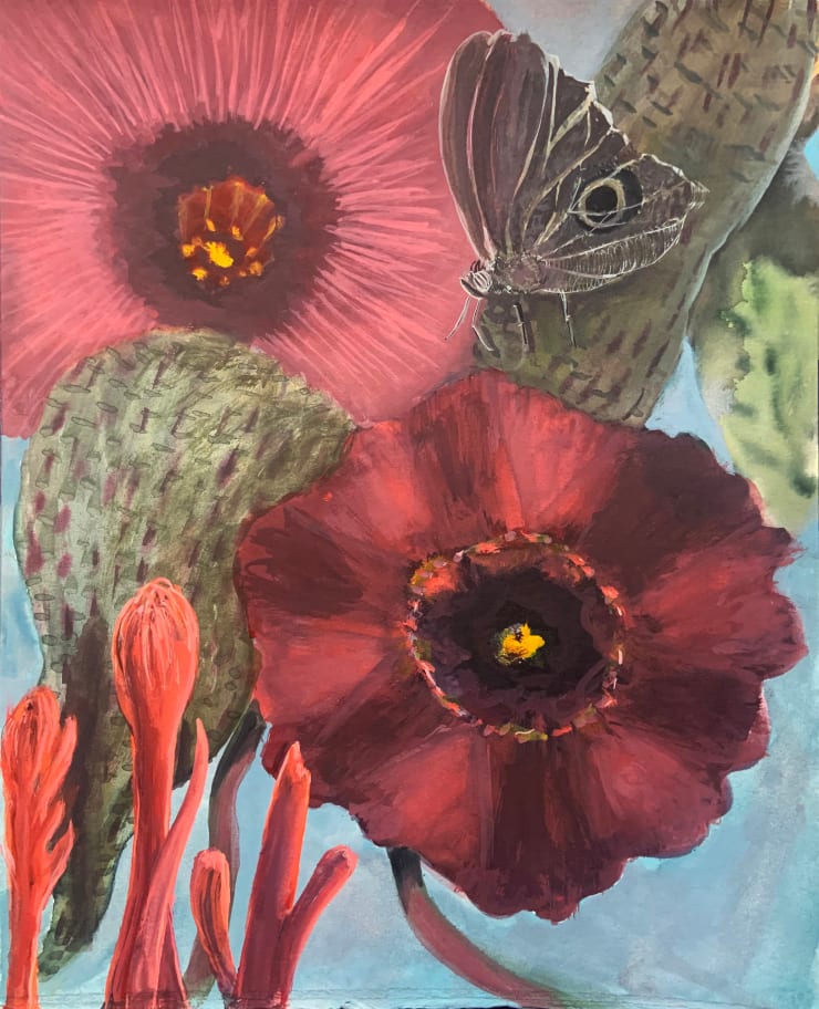 Spring Moth, 2022 Watercolor and gouache on paper 14 x 11 inches Framed dimensions 18 1/2 x 14 1/2 inches