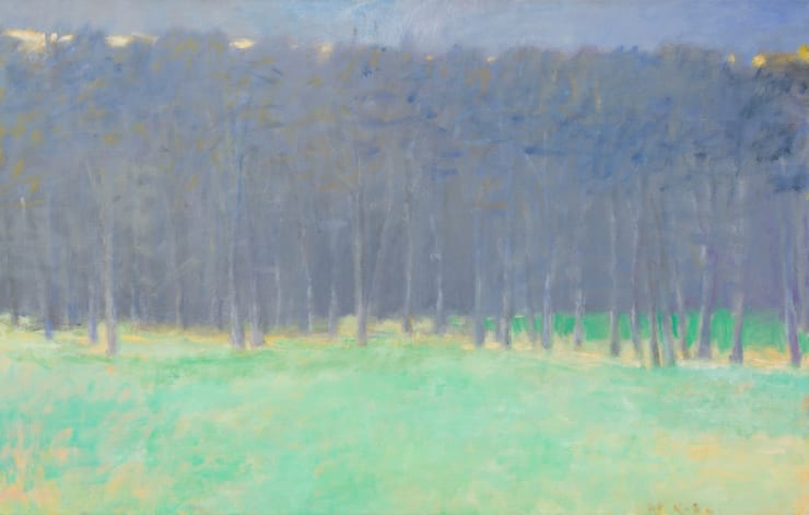 Quiet Woods, 1987 Oil on canvas 28 x 44 inches Framed dimensions 29 1/2 x 45 1/2 inches