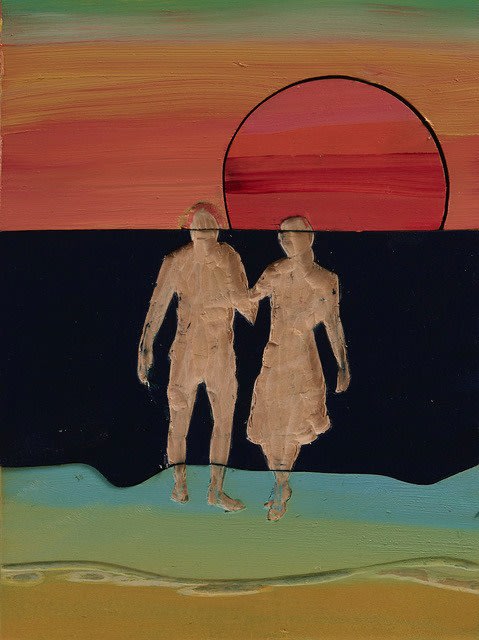 Mani Sunset, 2025 Oil on carved plywood panel 8 1/2 x 6 1/4 inches Framed dimensions 9 1/4 x 7 inches