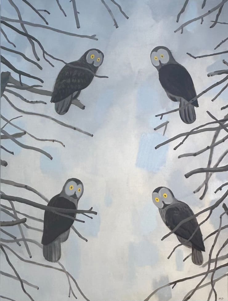 4 Owls, 2025 Oil on linen 48 x 36 inches