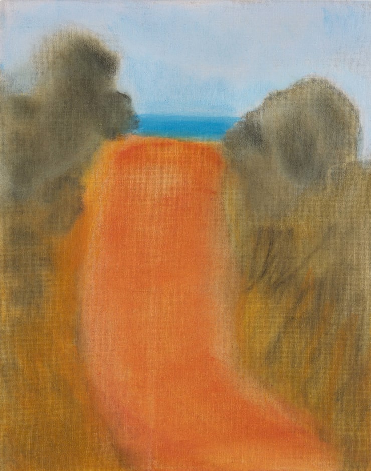 Dry Red Road to Blue Sea, 2023 Oil on linen 14 x 11 inches