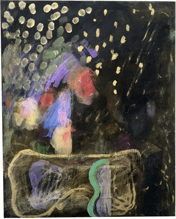 Mirror, 2025 Acrylic and powder pastel on canvas 21 1/2 x 17 1/2 inches