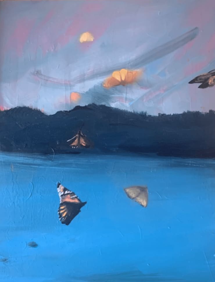 Butterflies and Moths, 2022 oil on wood panel 14 x 11 inches