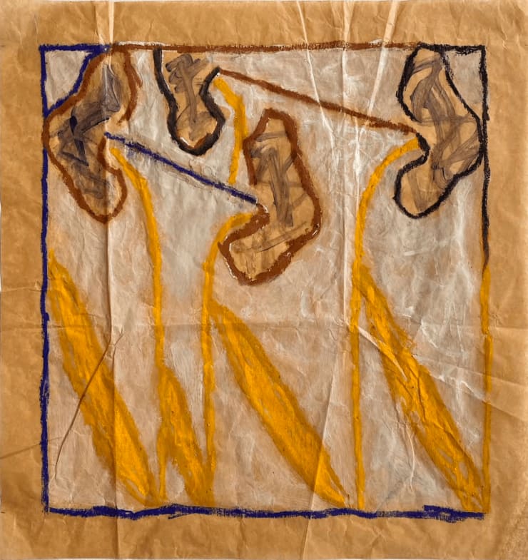 Iris Bulbs No. 66, 2023 Oil stick and acrylic on paper 18 3/4 x 17 1/2 inches