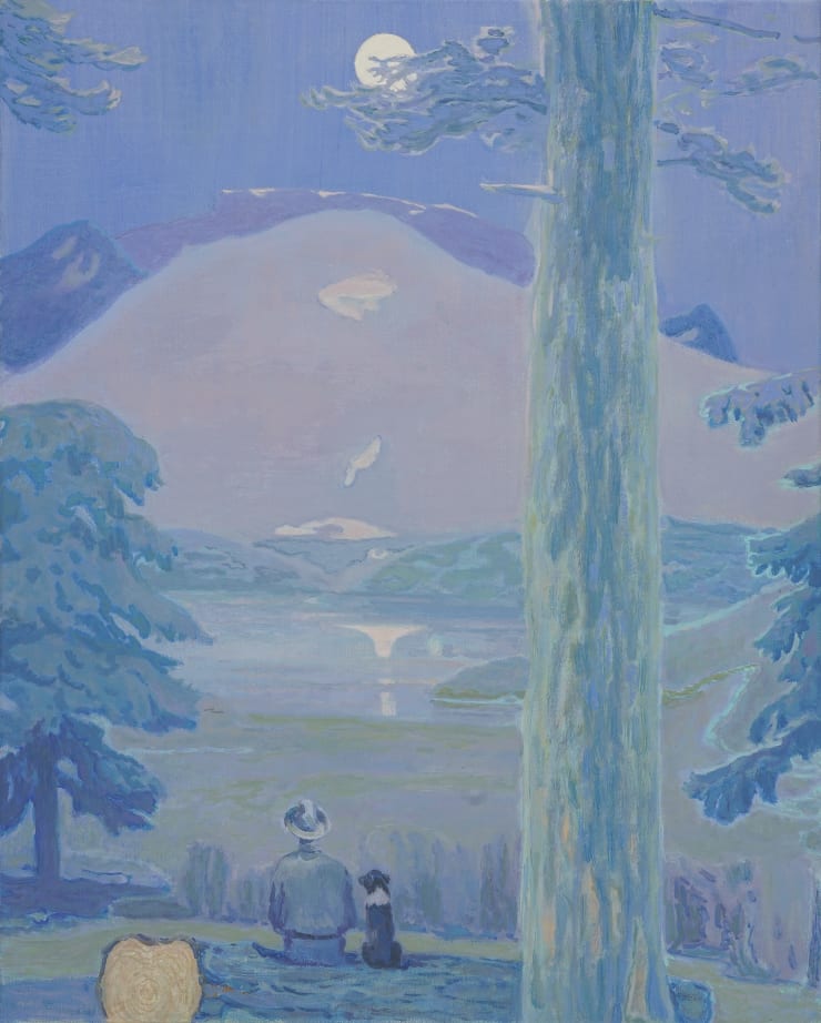 Beneath the Pines, 2024 Oil on canvas 19 3/4 x 16 inches Framed dimensions 20 3/4 x 17 inches