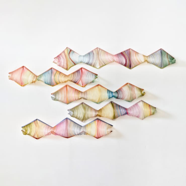 Dew, 2024 Horsehair, cotton and pins 59 x 78 3/4 x 1 5/8 inches