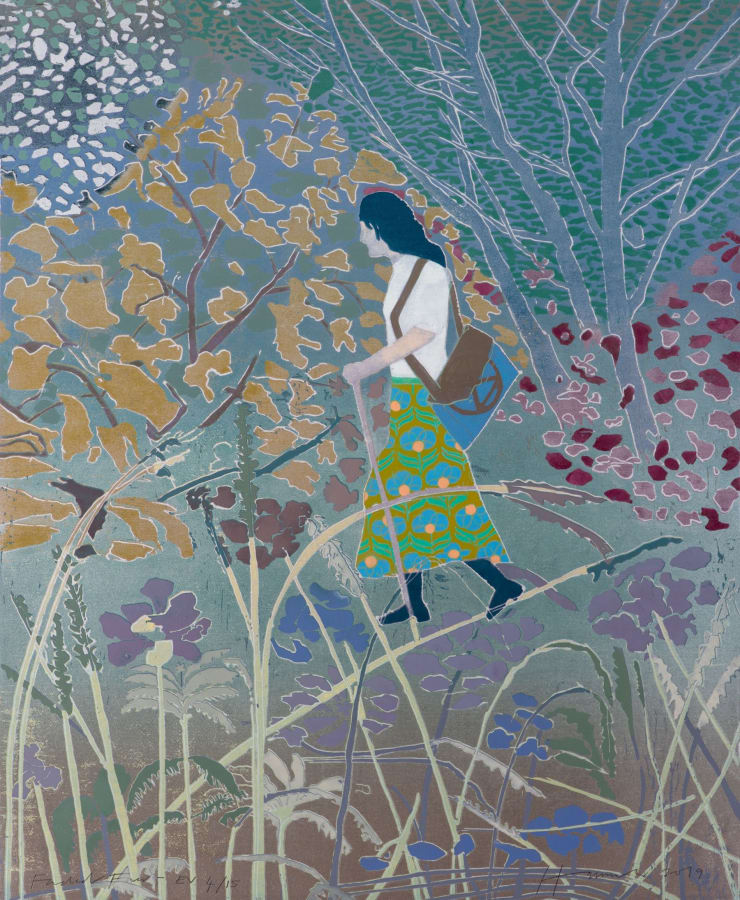 Faded Forest E.V. 4/15 , 2019 Edition variable reduction woodcut, edition of 15 47 5/8 x 39 1/8 inches Framed dimensions 51 1/8 x 42 1/4