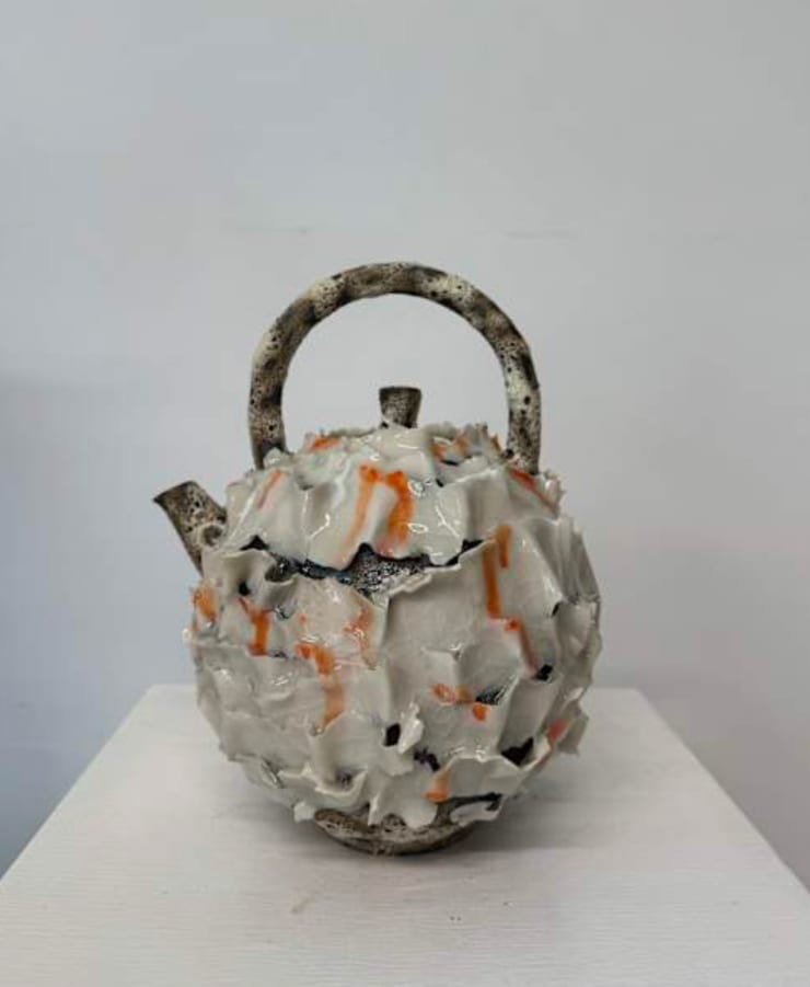 Untitled, 2025 Stoneware, glaze and porcelain 10 1/2 x 8 x 7 inches