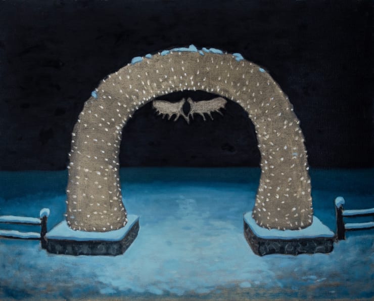 Town Square, 2018-2020 Oil on canvas 24 x 30 inches