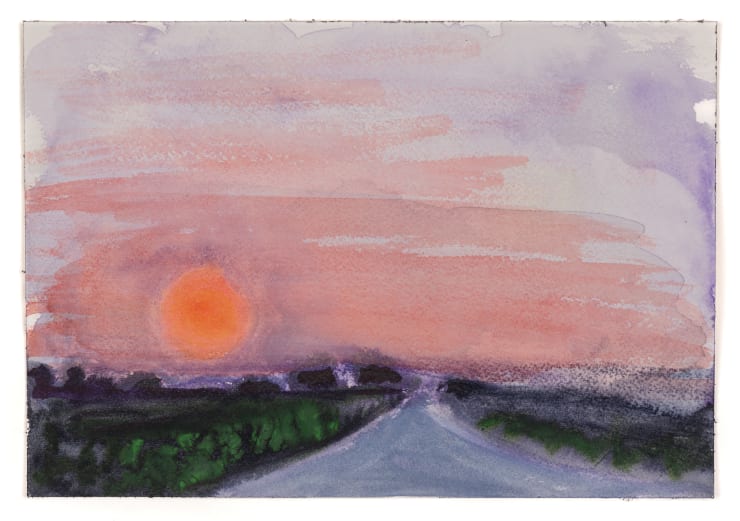 Sunset, 2022 Watercolor on paper 10 x 7 inches Framed dimensions 10 1/4 x 13 1/4 inches