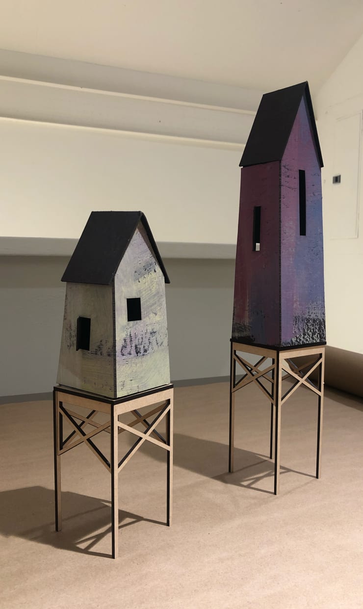 Stephanie Inman, Little Houses: Houses on Stilts I & II, 2020