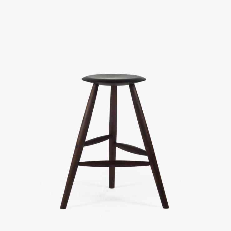 Drink Stool, 2022 American Black Walnut Ebonized 20 x 15 x 15 inches