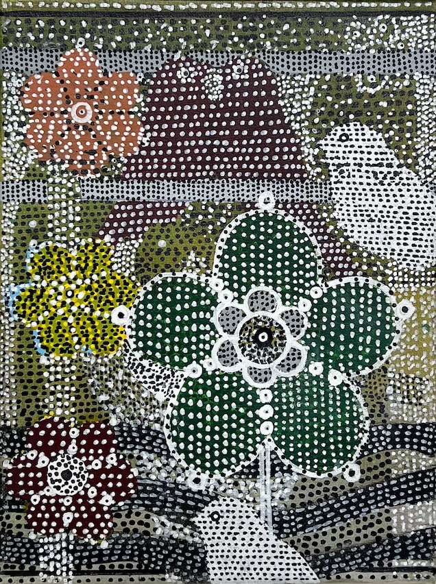 Up There (9), 2025 Acrylic, ink and pencil on canvas 12 x 9 inches Framed dimensions 12 3/4 x 9 3/4 inches