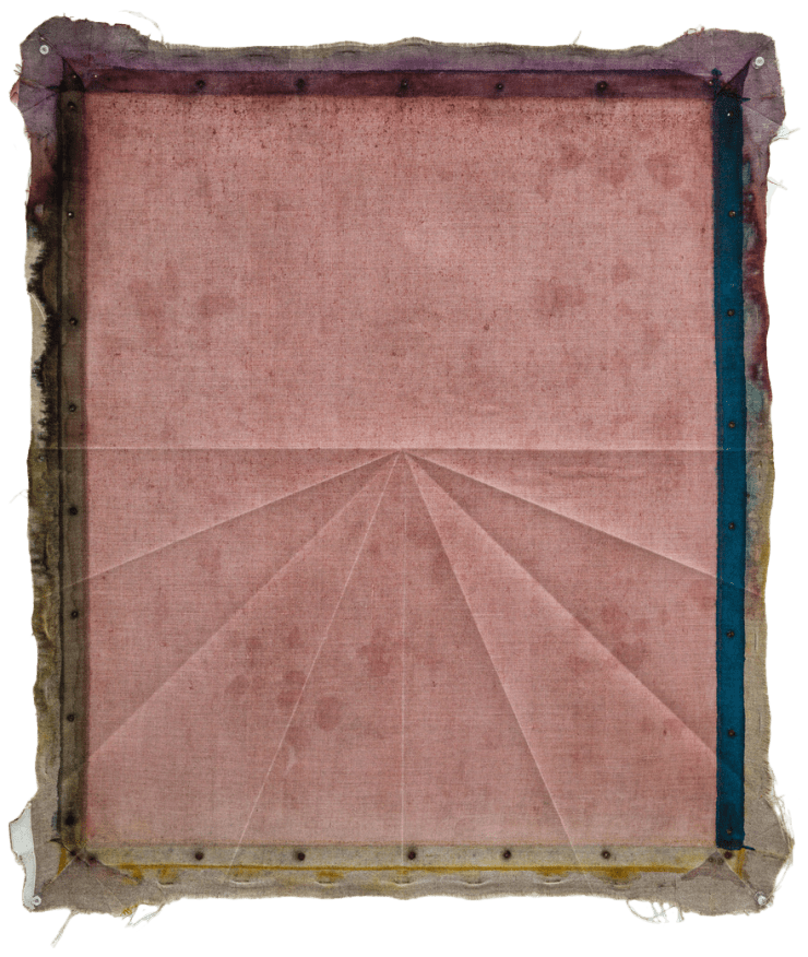 Untitled (Pink Fade H-176), 2016-2022 Ink on linen 27 x 24 inches Framed dimensions 32 x 27 3/4 inches