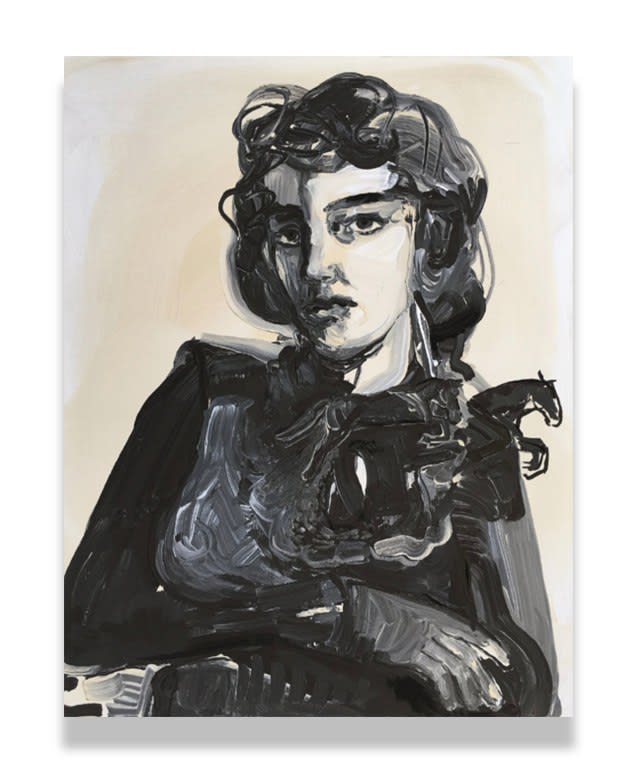 Double Brooch, 2018 Flashe on panel 20 x 16 inches Frame dimensions 21 x 17 inches