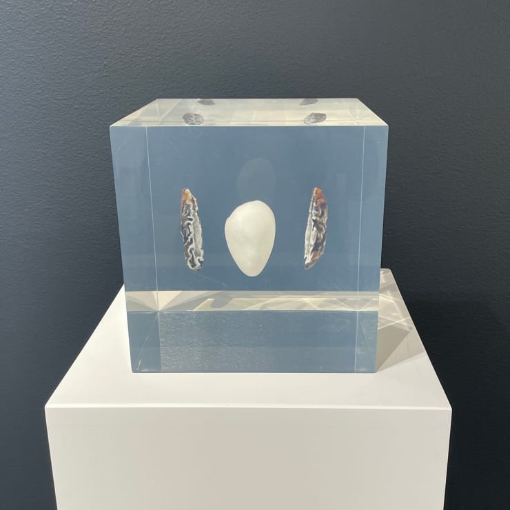 Untitled Plexiglass Box 2, 2021 Plexiglass, alabaster, geodes 7 7/8 x 7 7/8 x 7 7/8 inches