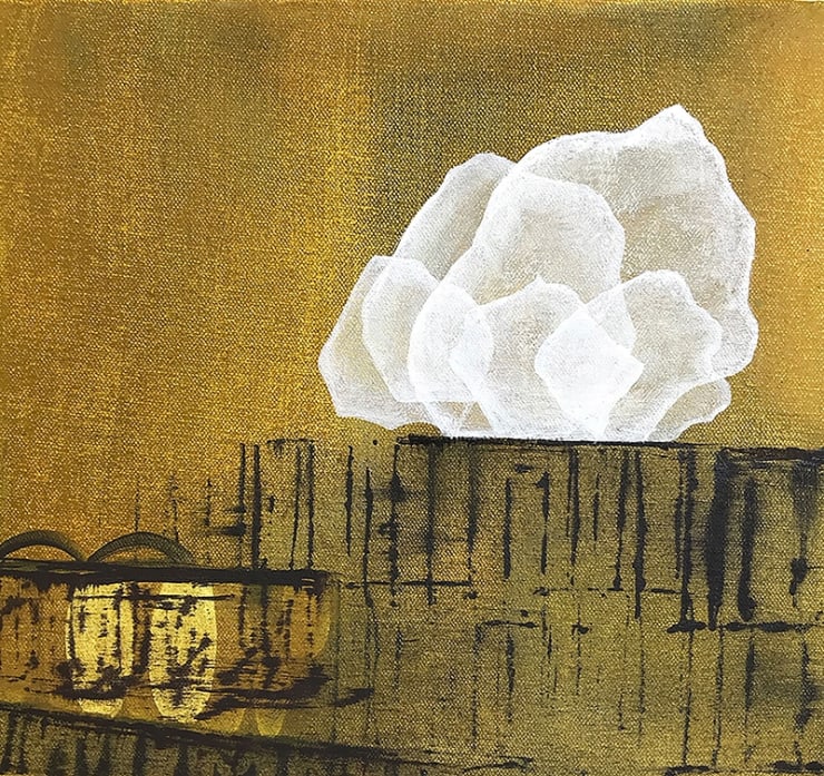 Stacket, 2021 OIi on panel 7 3/4 x 8 1/2 inches Framed dimensions 8 3/4 x 9 1/2 inches