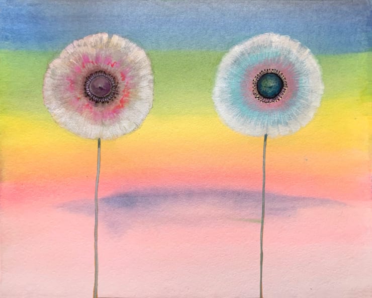 Anemones, 2023 Watercolor and gouache on paper 16 x 20 inches Framed dimensions 20 x 24 inches