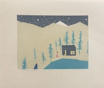 Cloudy Mountain, E.V 24/25, 2015-2016, 2015-2016 Etching, edition of 25 14 x 18 1/2 inches Framed dimensions 19 x 22 inches