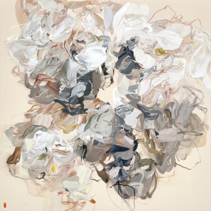 This is not the end it is the beginning #1, 2021 Mixed media on canvas 66 x 66 inches