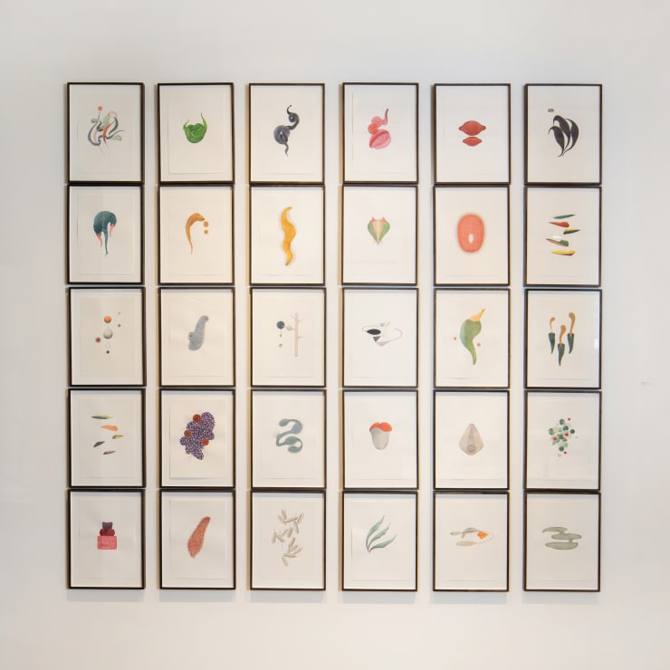 Astrid Köppe, Grid of 30 Astrid Köppe works on paper, 2012-2020