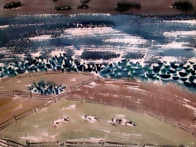 Milton Avery, Grazers by Dark Sea, 1938