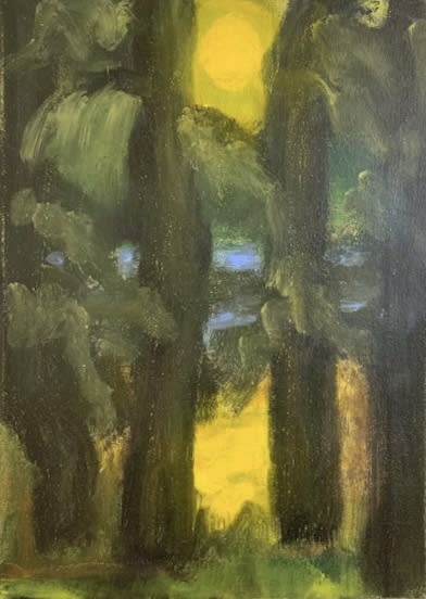 Kathryn Lynch, Yellow Sun thru Trees, 2021
