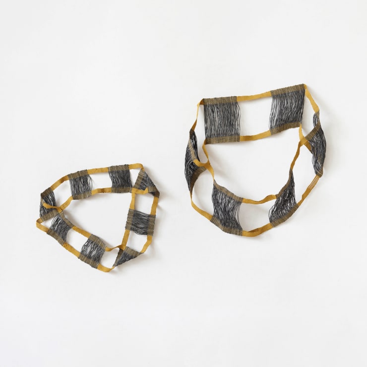 Wandering, 2024 Waxed cotton and paper yarn 39 3/8 x 19 3/4 inches