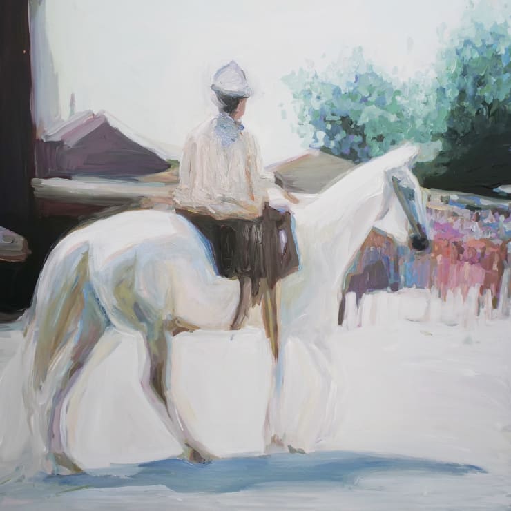 Parade Horse, 2021 Acrylic on aluminum dibond panel 50 x 50 inches Framed dimensions 51 1/4 x 51 1/4 inches
