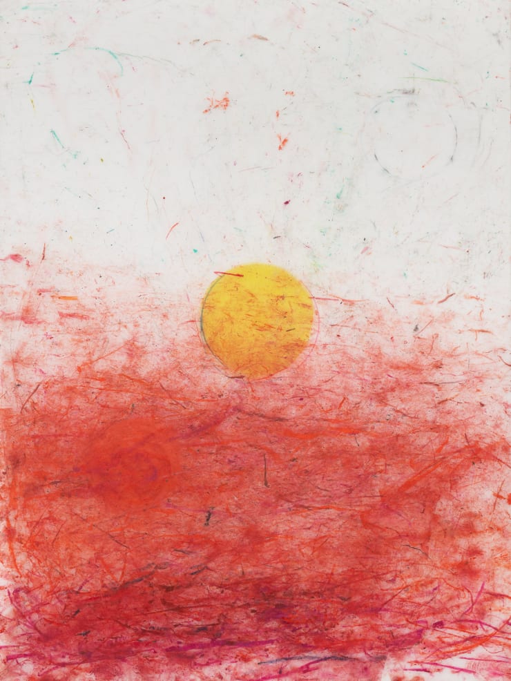 Untitled (Red/Yellow), 2023 Oil pastel on drafting film 24 x 18 inches Framed dimensions 27 1/4 x 21 1/4 inches