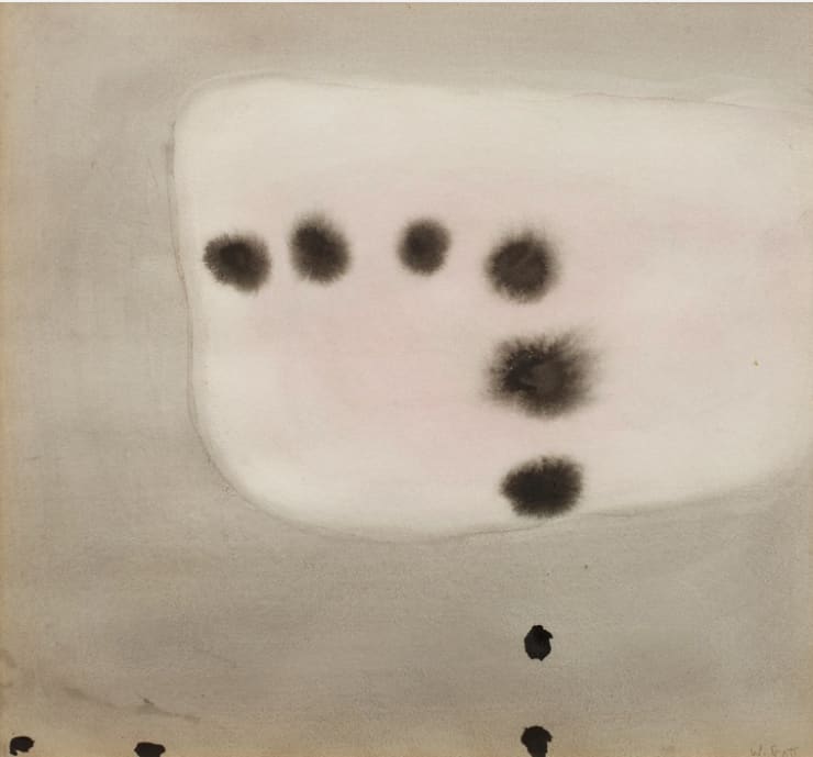 Grey and Pink, 1961 Gouache on paper 15 x 16 inches Framed dimensions 23 1/2 x 24 1/4 inches