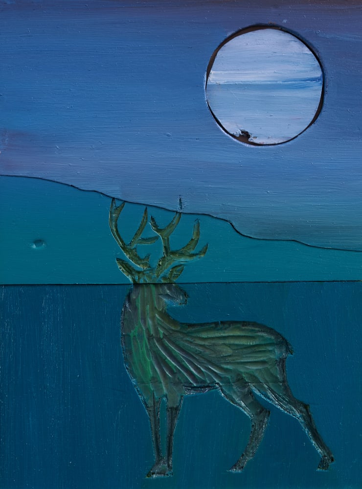Tom Hammick, Stag in Lavender Night, 2025