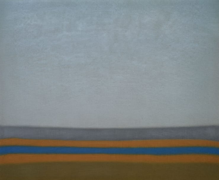 Untitled (Turquoise/Orange), 2019 Oil on linen 48 x 58 inches Framed dimensions: 49 1/2 x 59 1/2 inches