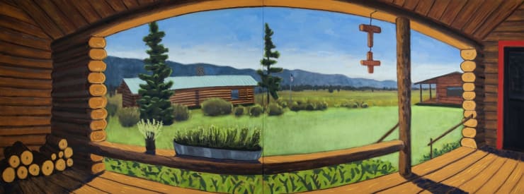 Tcross (Sully's Place), 2019 Oil on canvas 36 x 96 inches diptych
