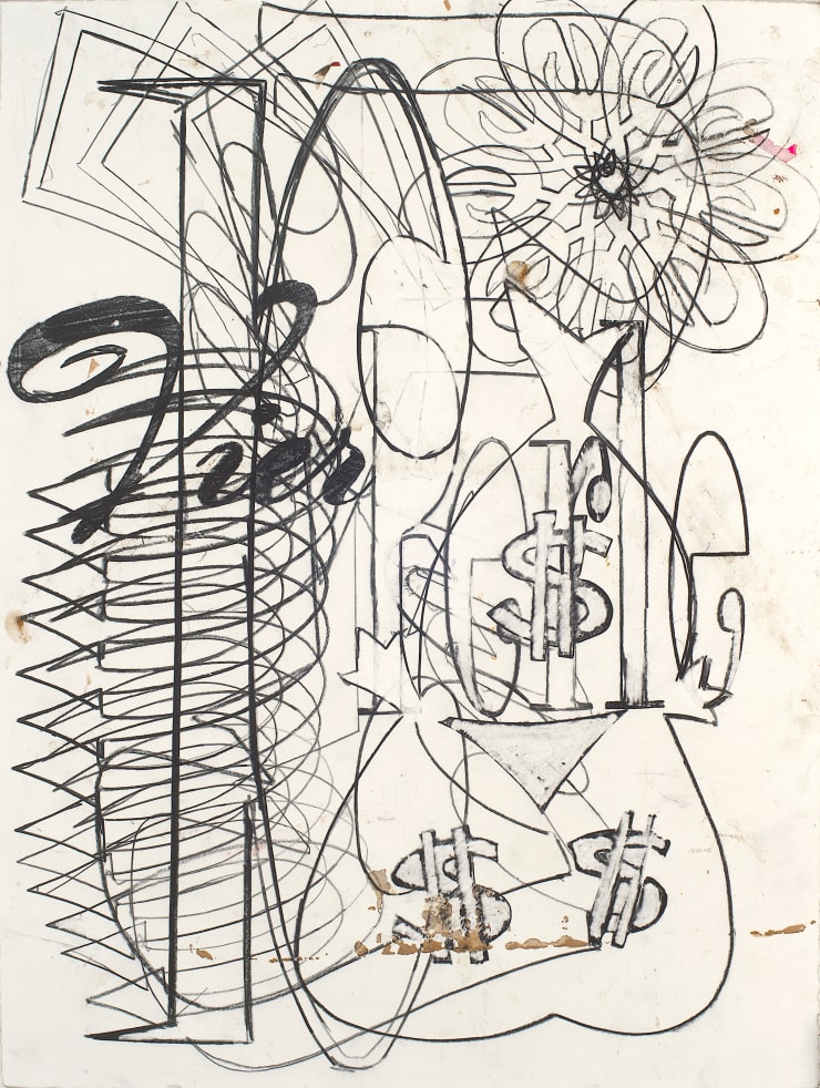 Money Bags, 2022 Graphite on paper 20 x 15 inches Framed dimensions 29 x 24 inches