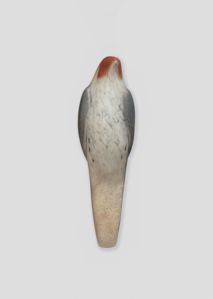 Red Head Wall Bird, 2022 Handblown pigmented glass 16 x 5 x 4 inches