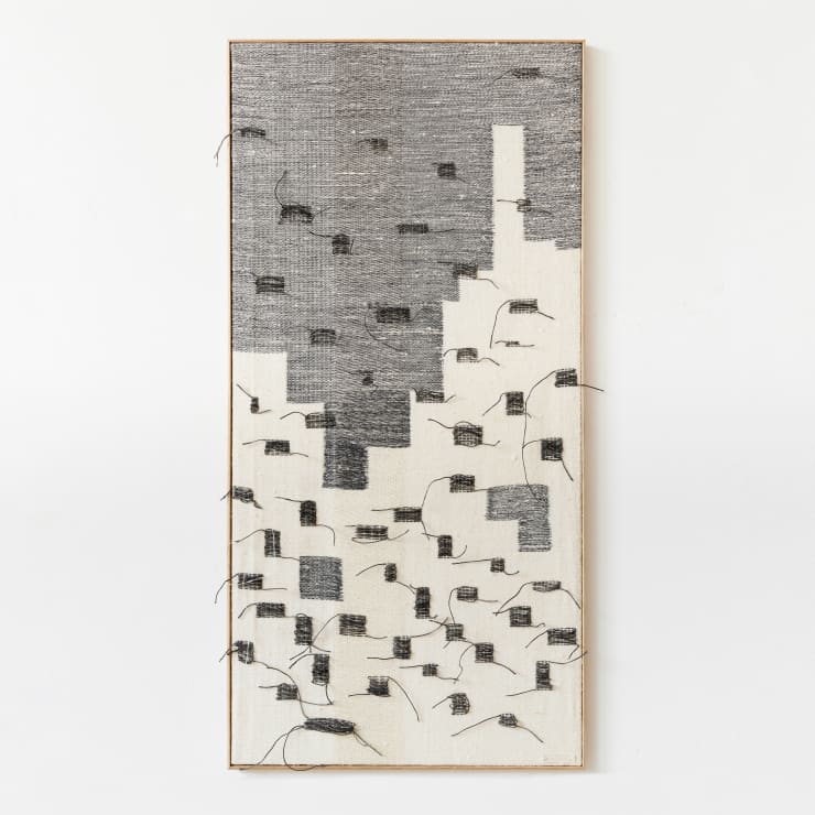 City View, 2024 Linen, cotton and paper yarn 36 1/4 x 17 3/4 inches