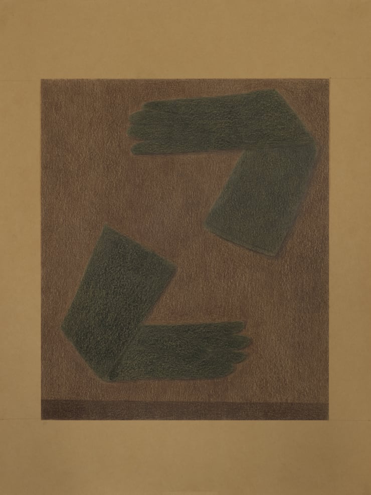 Johnny Izatt Lowry, A Pair of Gloves, on a Table, 2021